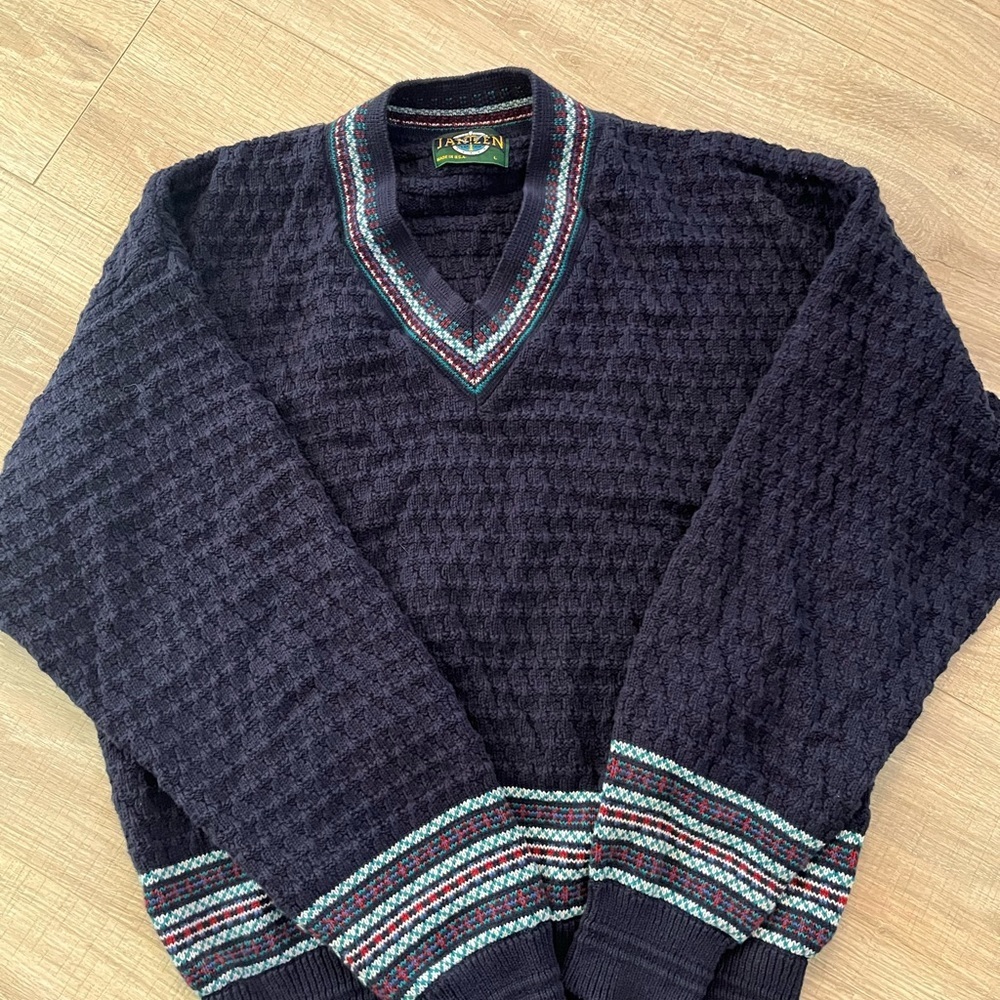 Jantzen V neck Sweater Vintage Large